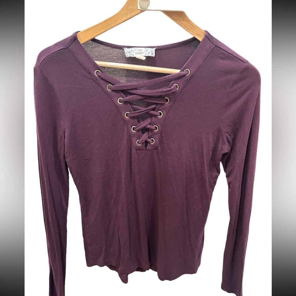 Pink republic long sleeve shirt with detailed front